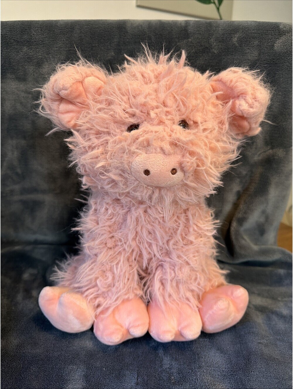 Pink Pig Walmart Long Fur Hair Plush Stuffed 12 Inch Farm Animal Toy Toddler Kid